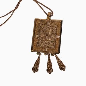 Ornamental Window Moroccan Dangle Pendant Necklace
